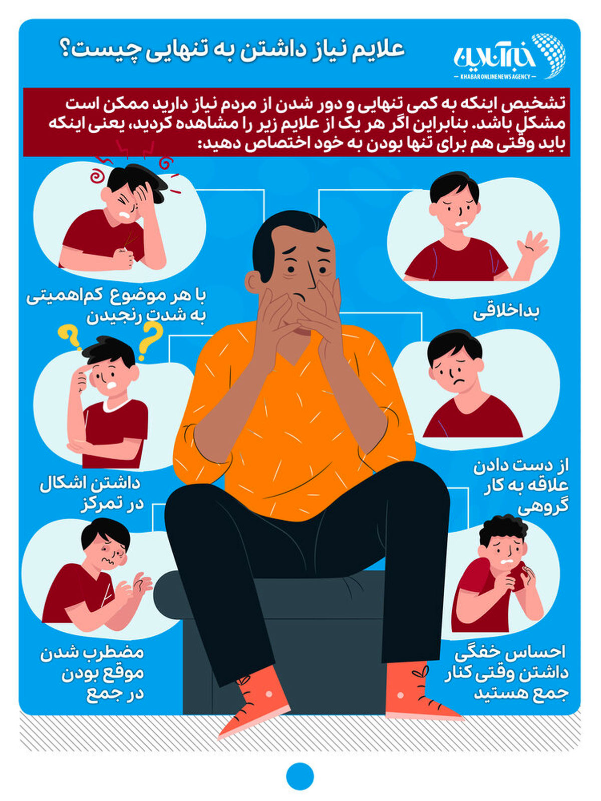 اینفوگرافیک؛ علائم نیاز داشتن به تنهایی چیست؟