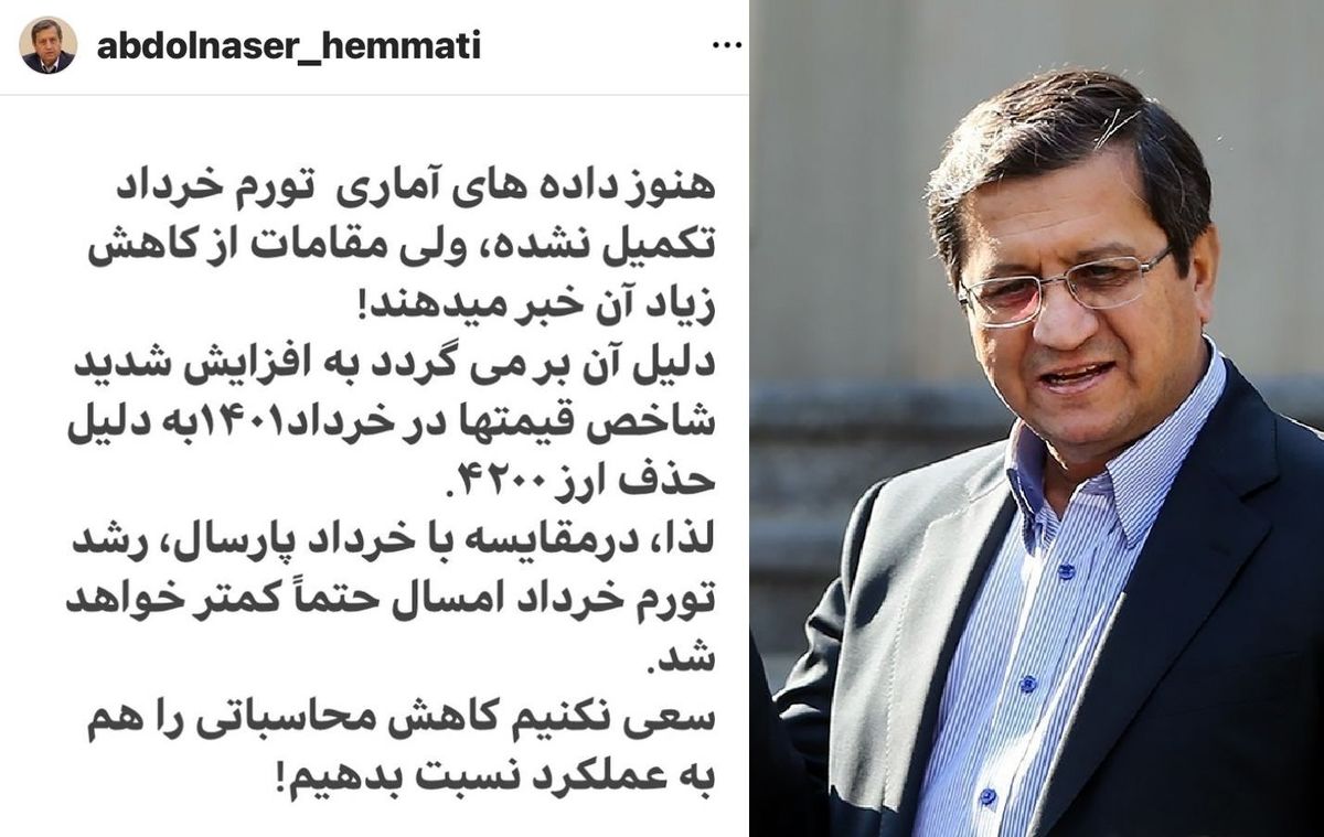 واکنش همتی به کاهش تورم: سعی نکنیم کاهش محاسباتی را هم به عملکرد دولت نسبت بدهیم