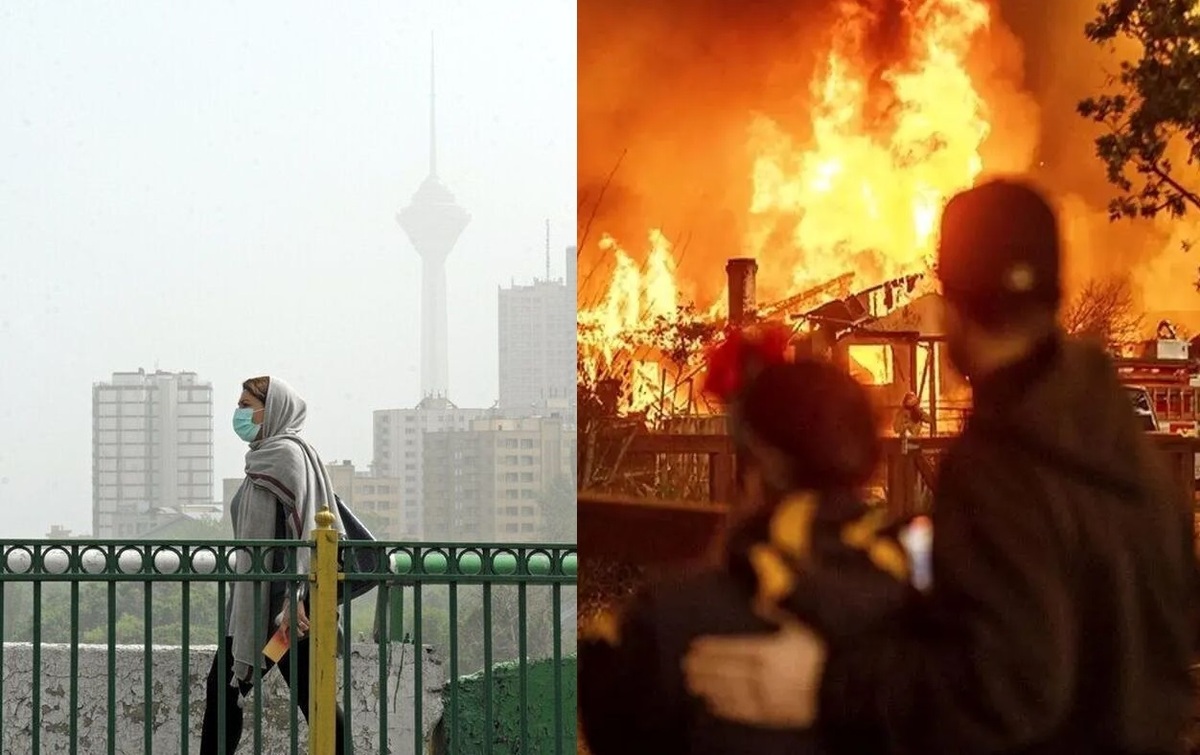 آلودگی هوای تهران ۴ برابر لس‌آنجلسِ در حال سوختن