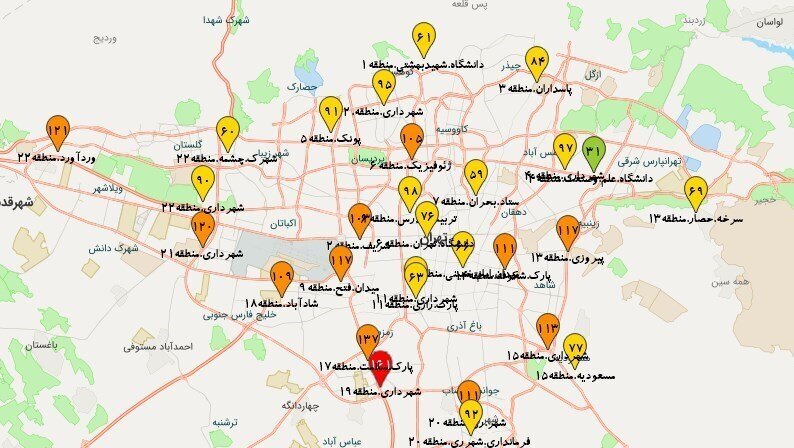 کیفیت هوای تهران، صبح شنبه ۶ بهمن ۱۴۰۳