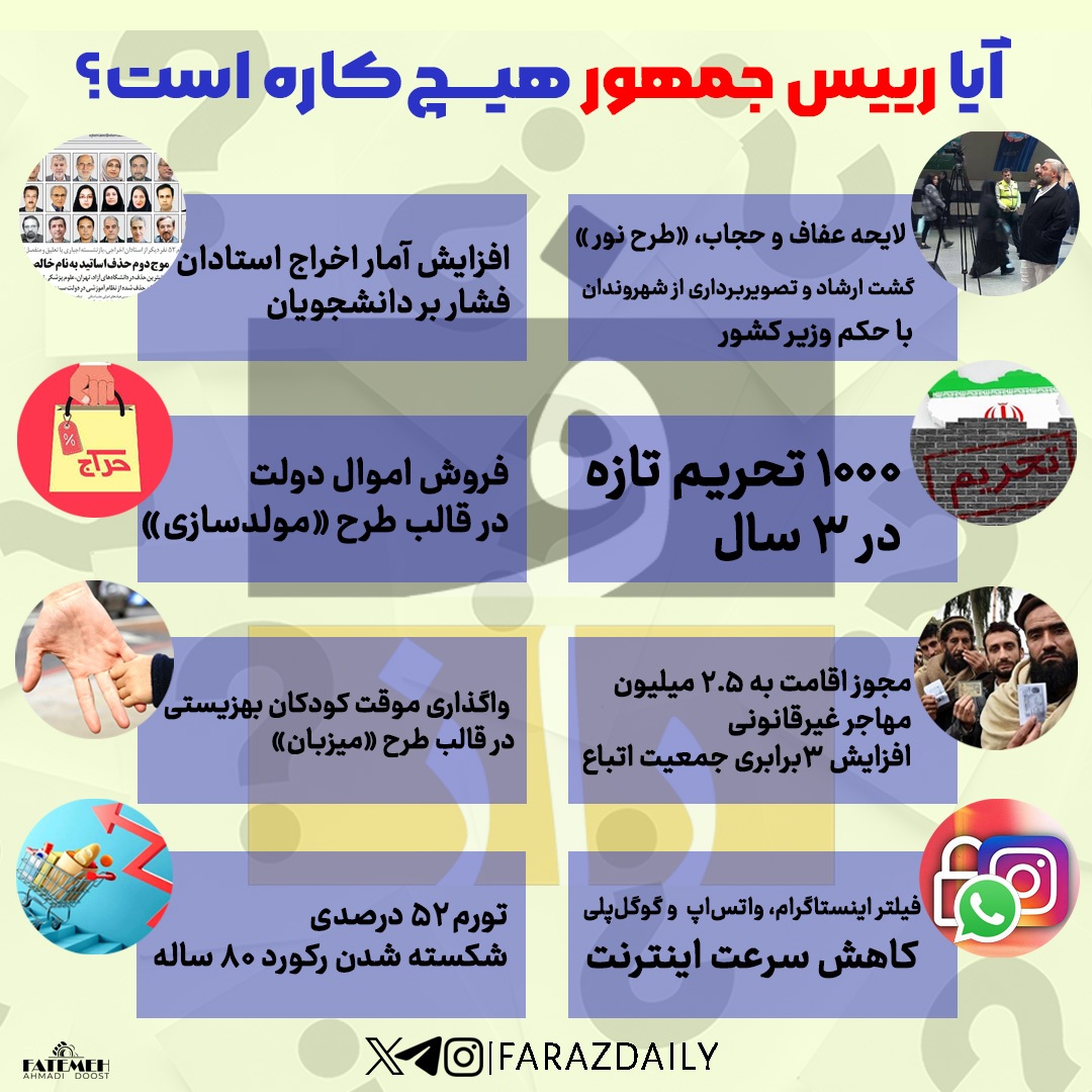اینفوگرافیک؛ آیا رییس جمهوری هیچ‌کاره است؟