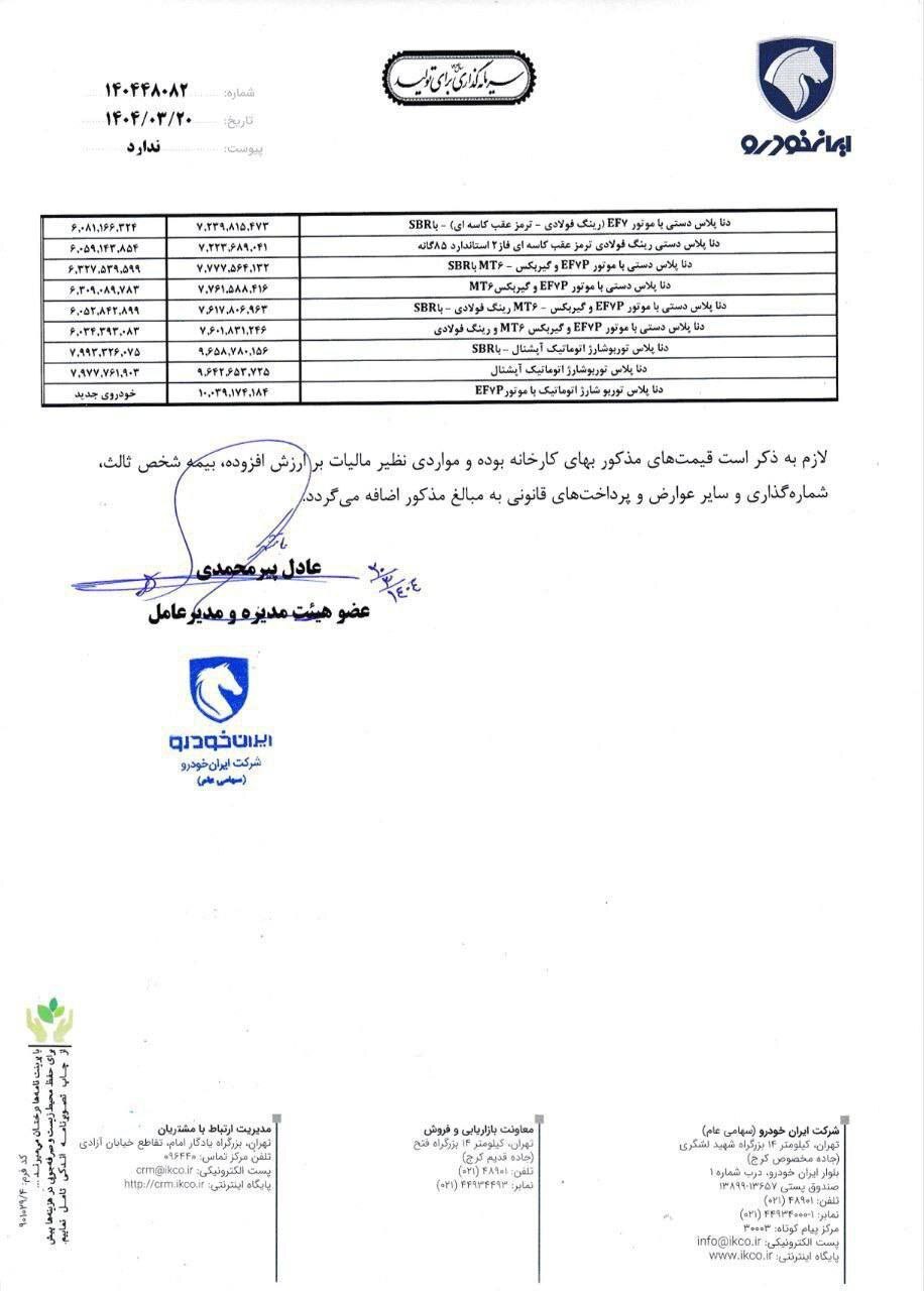 اعلام قیمت‌های جدید ایران خودرو بدون مجوز وزارت صمت