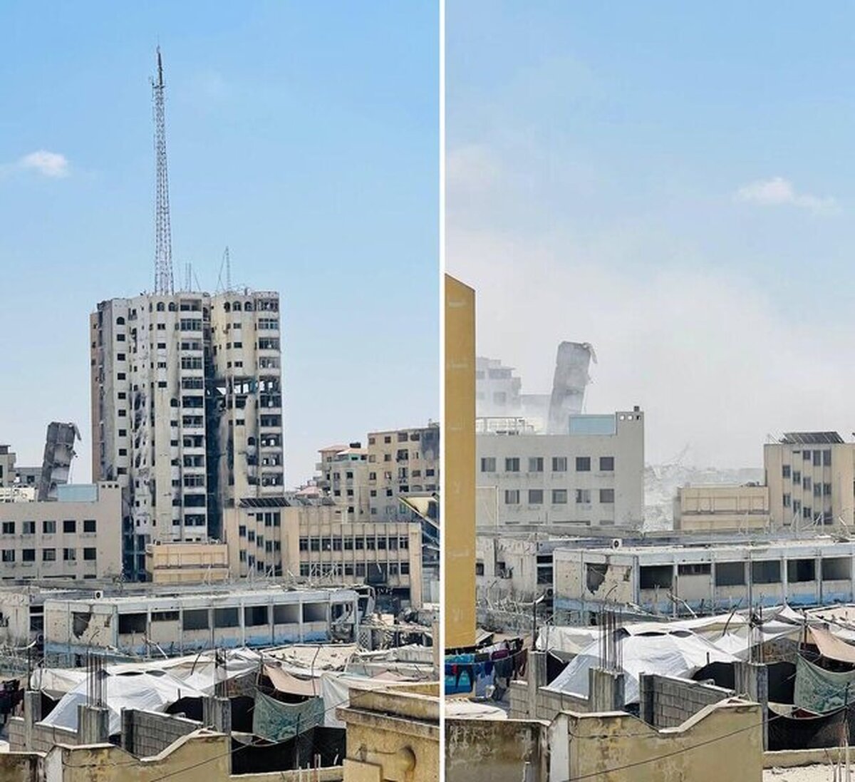 دفتر رسانه‌ای غزه: حملات به برج‌ها در چارچوب طرح سیستماتیک کوچاندن فلسطینی‌ها انجام می‌شود